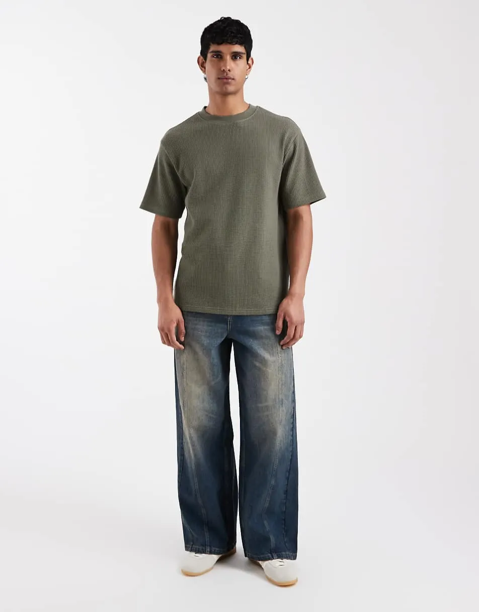 ASOS DESIGN loose jeans in mid wash blue with tint