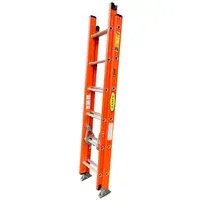 Escalera Certificada 2 a 4 m 12 P Extensión Dieléctrica Fibra de Vidrio 136 kg