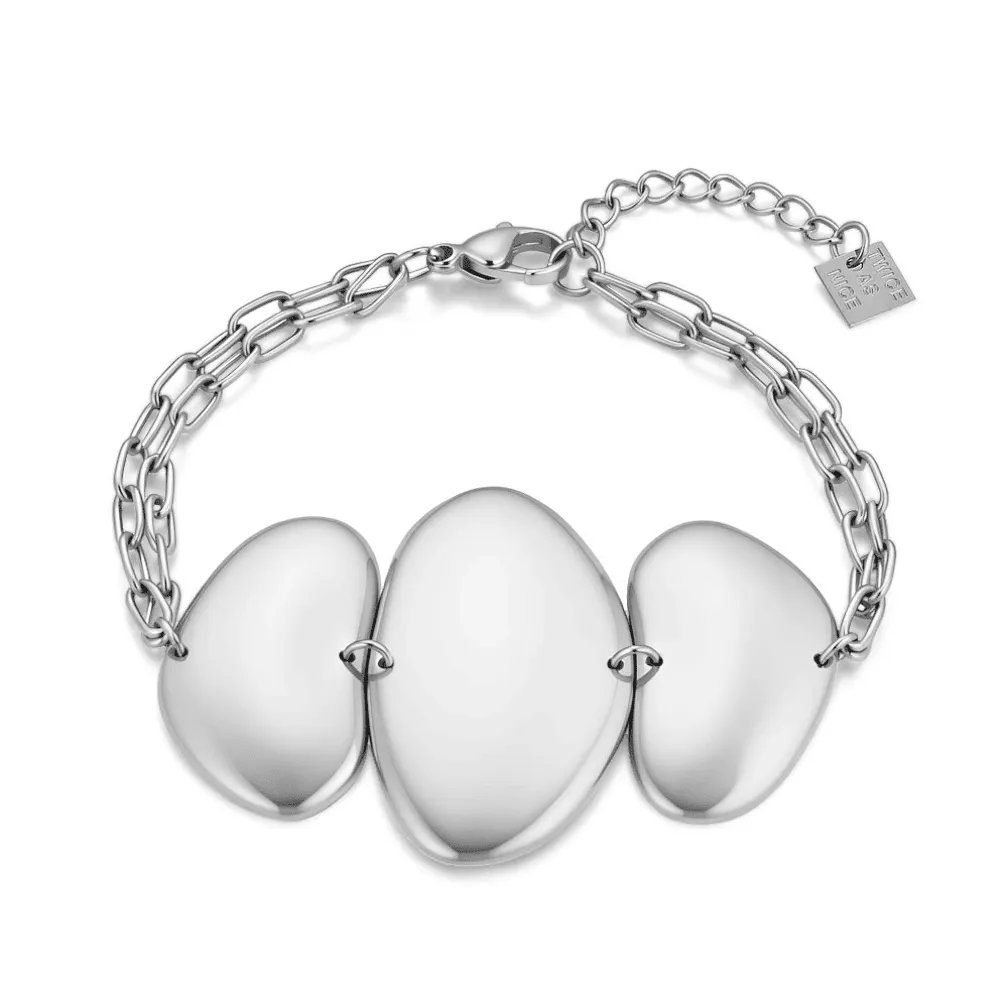 Armband in edelstaal, gladde schijven
