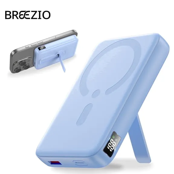 Clearance Magnetic Wireless Portable Charger, 12000mAh Power Bank, Fast Charging Battery Pack Compatible for iPhone 17/16/15/14/13, Blue $23.89 Was $49.99