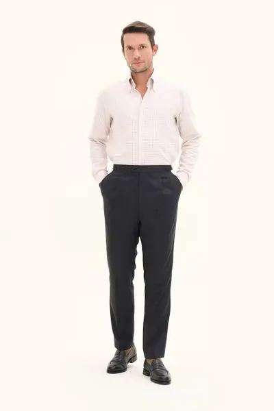 Regular Fit Button Down Royal Checked Shirt Peanut Beige