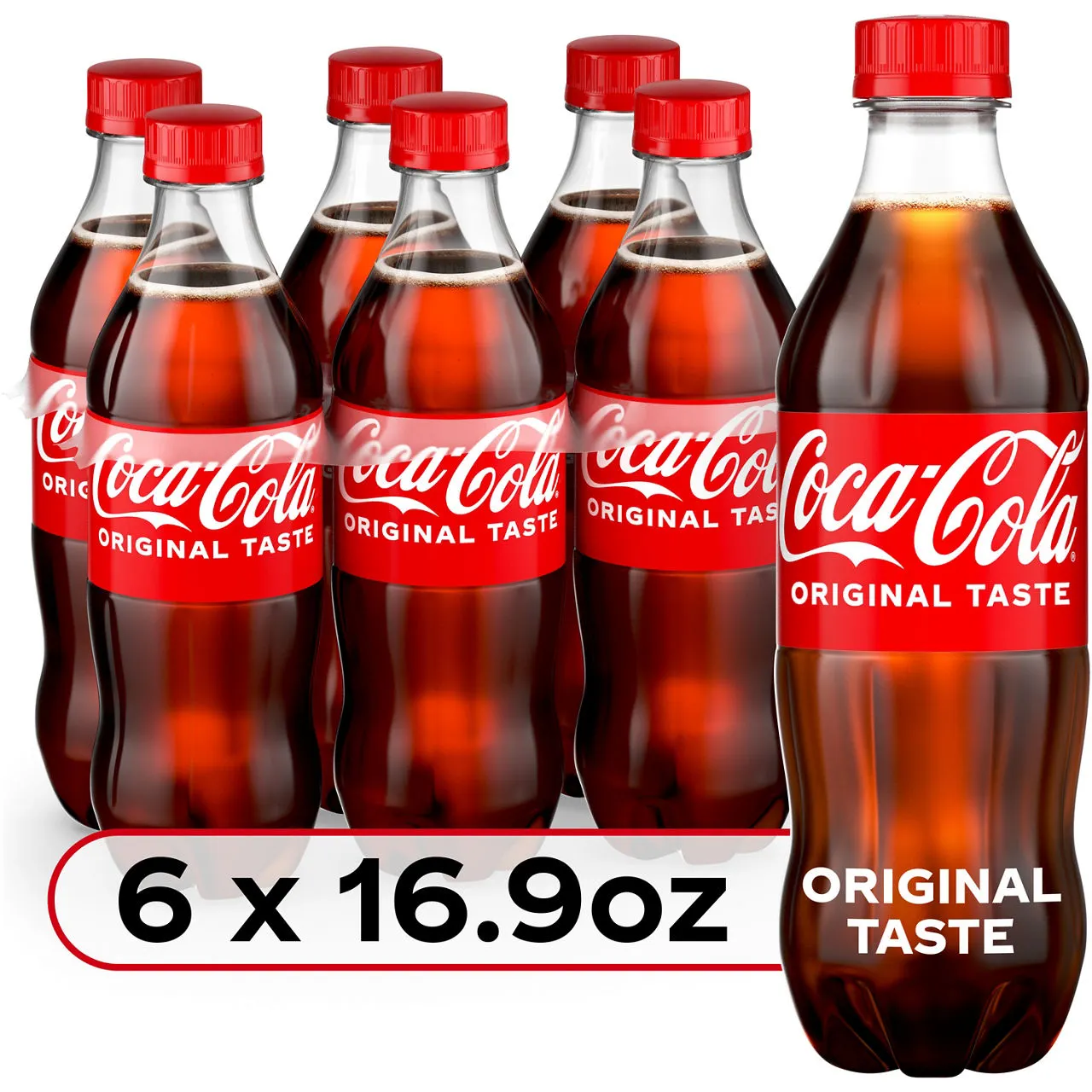 Coca-Cola Soda Soft Drink Bottles, 16.9 fl oz, 6 Pack