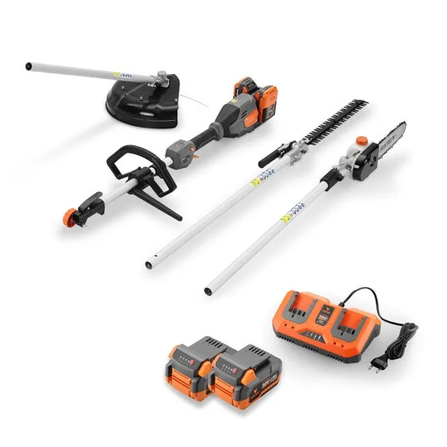FUXTEC Multitool 3 in 1 FX-E2MTSET | 40 V | Decespugliatore a batteria | 2 batterie | Tagliasiepi e motosega