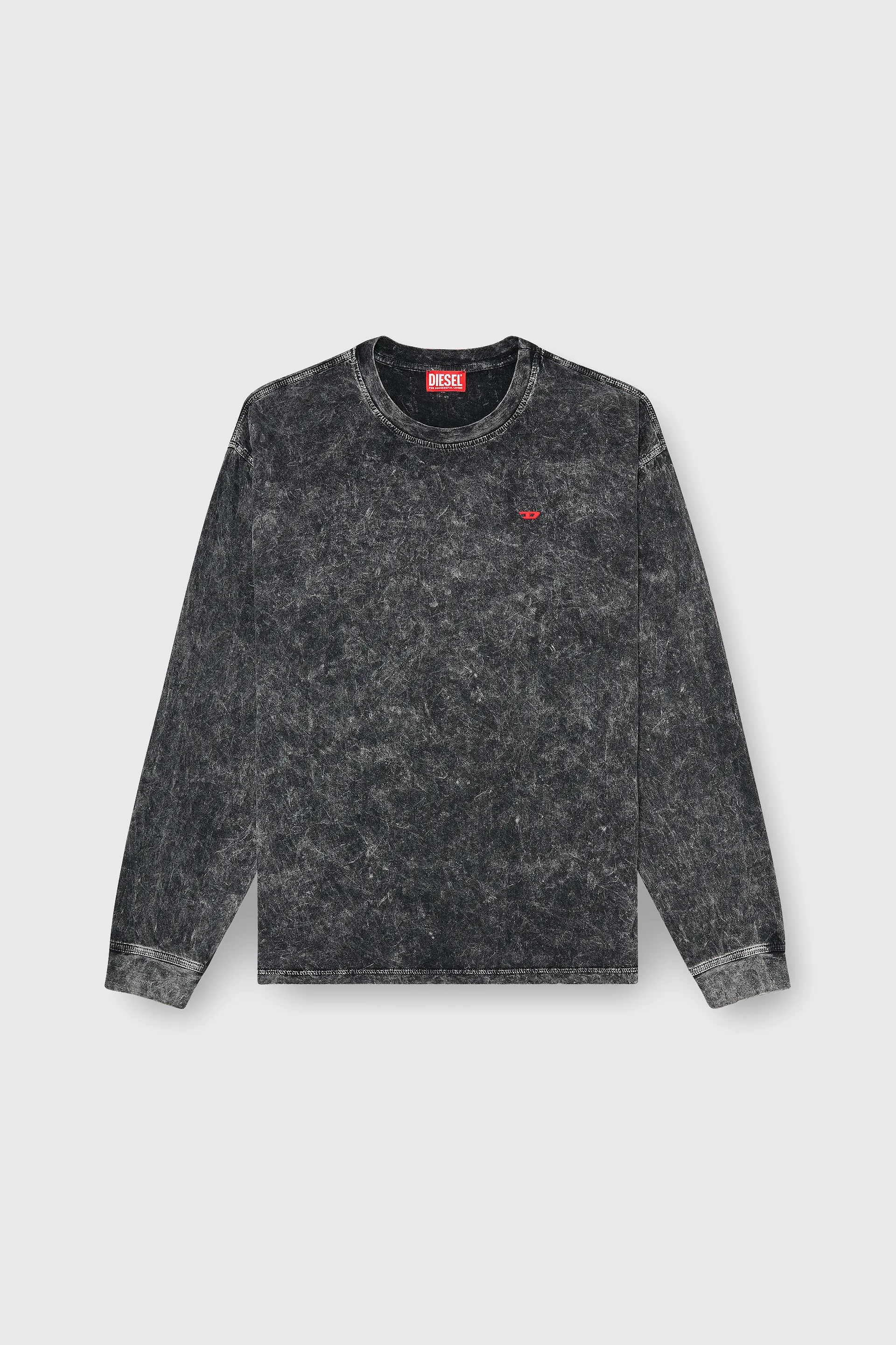 Long sleeve top with treated effect