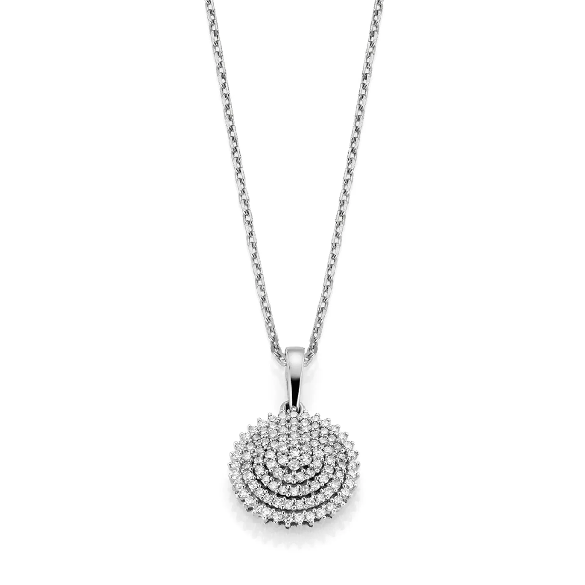 Diamantsmykke i 585 hvitt gull 0,25 ct