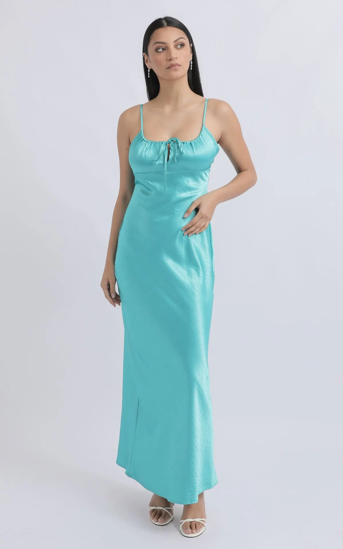 Satin Tie Detail Gown