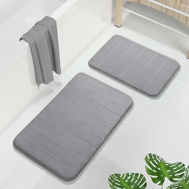 Yimobra Memory Foam Bathroom Rugs Sets 2 Piece - Super Soft Absorbent Quick Dry Bath Mat Set, Machine Washable Non Slip Floor…