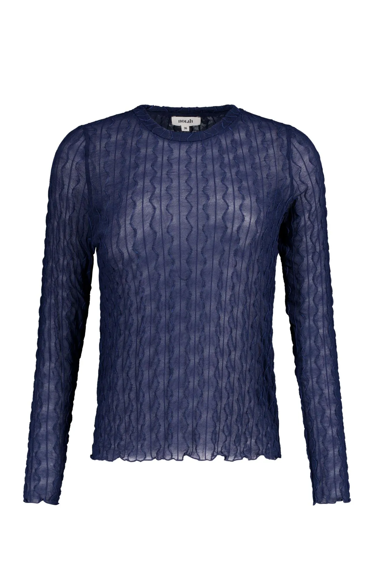 Donkerblauwe top met structuur