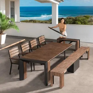 Transformer Table Extendable Outdoor Patio Dining Set