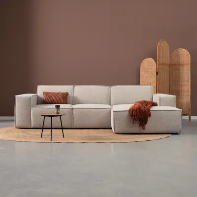 Hoekbank Livento beige chaise longue rechts