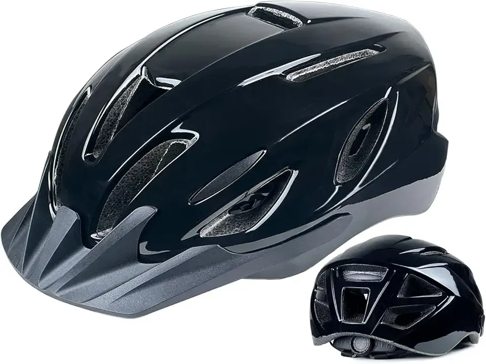 Bike Helmet for Adults Men Women, Size 57-61 cm for Riders Ages 14+, Adjustable Dial and Straps, 15 Air Vents, Removable Visor, Adult Bicycle Helmets