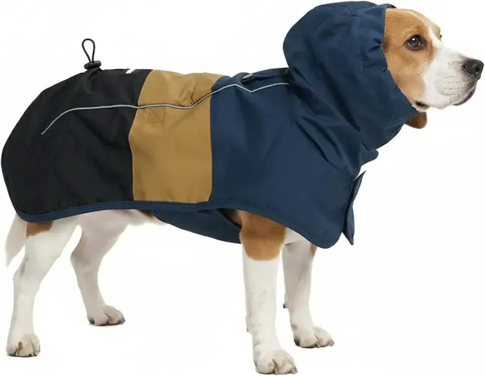 Spark Paws Dog Raincoat - Waterproof Rain Jacket w/Hood, Full Coverage
