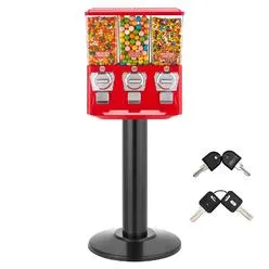 VEVOR Candy Vending Machine, Triple Compartment Candy Vending Machine with Stand, Gu...