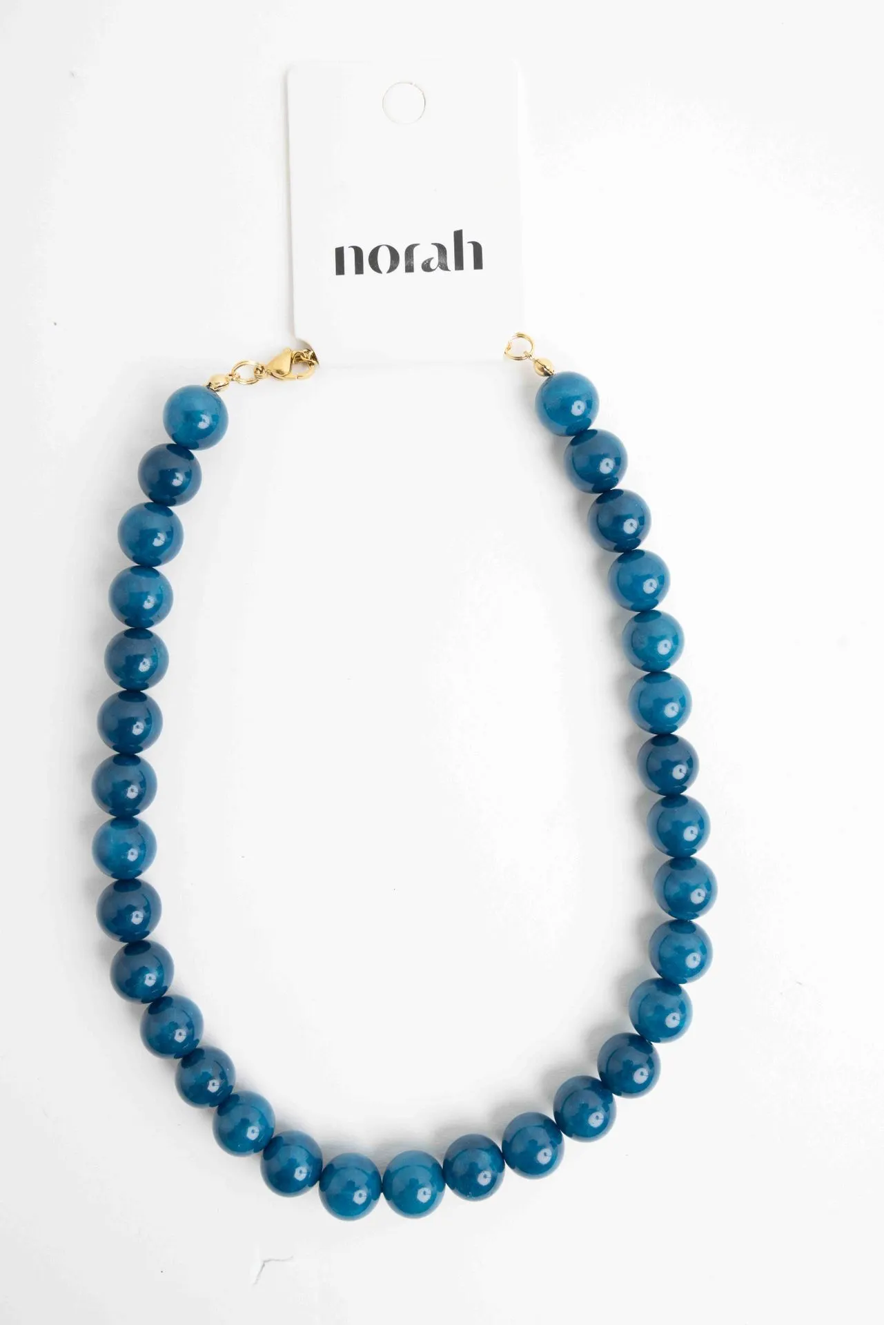 Blauwe kralenketting