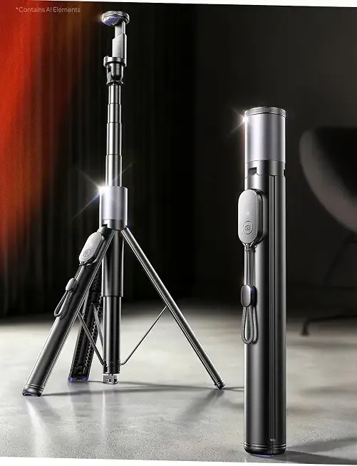 67" Selfie Stick Tripod with Remote for Content Creators | Content creator essentials: 67" phone tripod with remote for iPhone & Android, 0.01s auto-open vlog/live stream/video kit