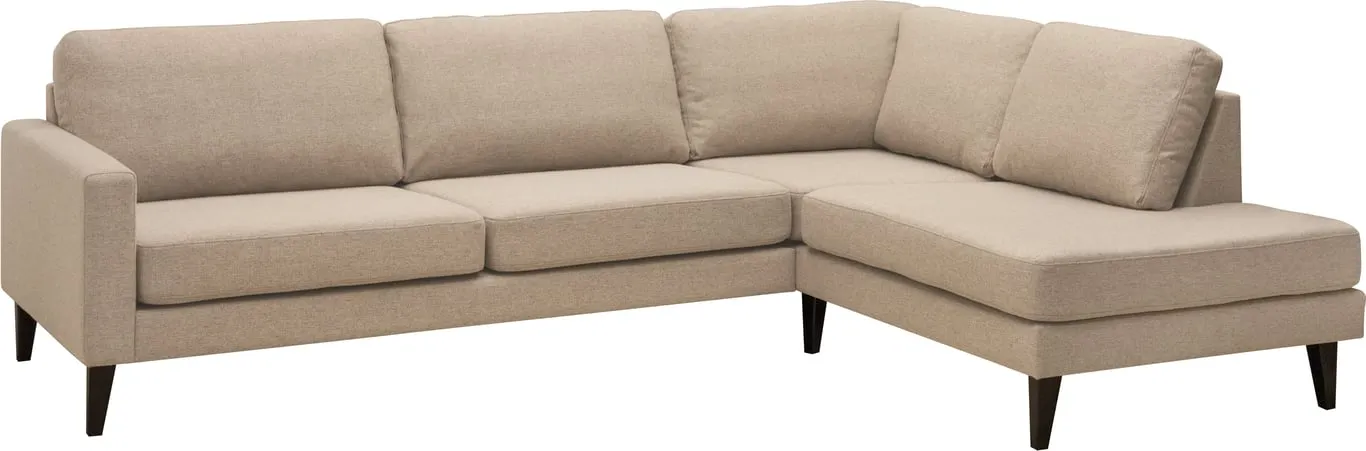 Diana hjørnesofa 3-seter + åpen ende høyre, stoff Nordic 4 Dune