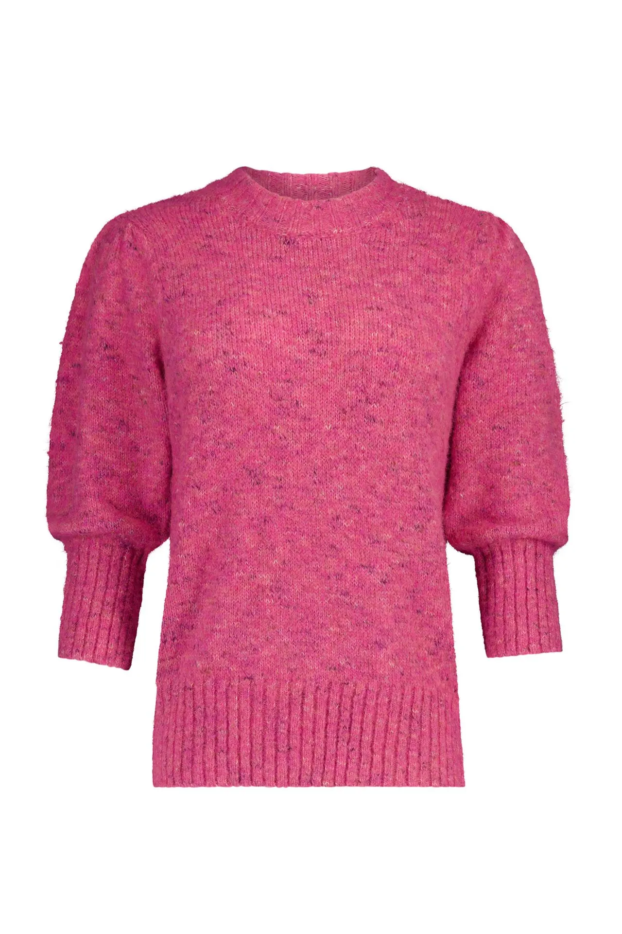 Roze gebreide trui