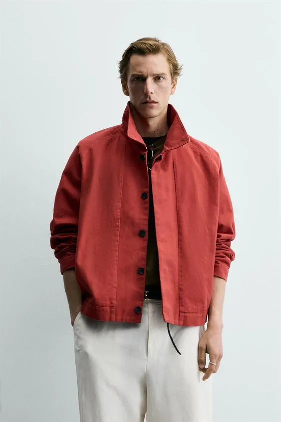 CROPPED FIT COTTON - CUPRO JACKET