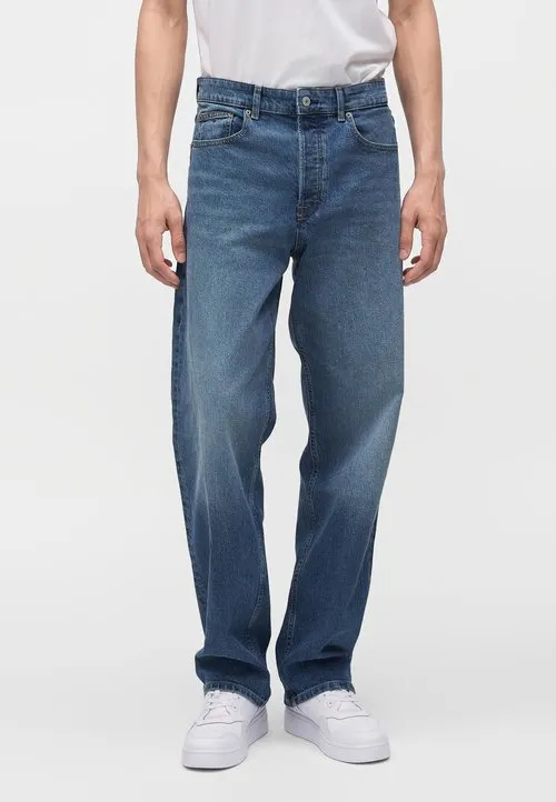 JAIMIE WHISKERED RELAXED STRAIGHT LEG CARPENTER JEANS - Jeans straight leg - blue denim