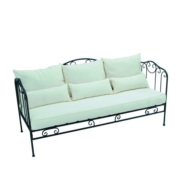 Divano da giardino in acciaio antracite L 196 x H 78 x P 75 cm