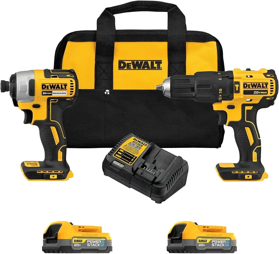 20V MAX Drill and Impact Driver, Power Tool Set, 2 POWERSTACK Batteries Included (DCK274E2)