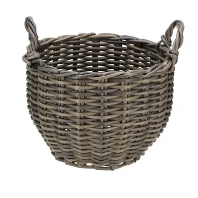 allen + roth Herringbone (5.5-in H x 10.69-in D) Gray Fabric Bin