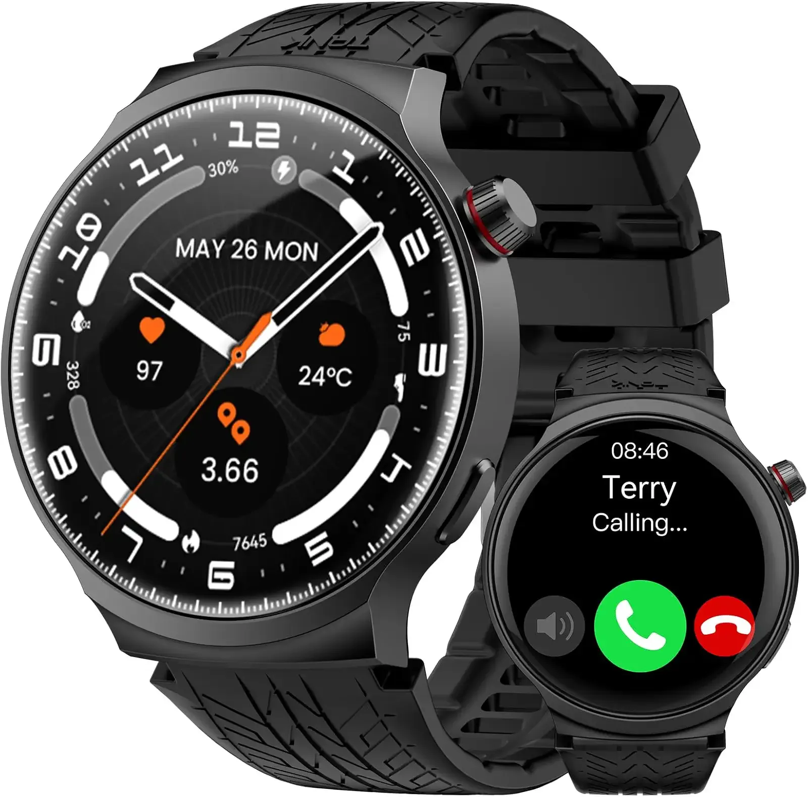 AMAZTIM Smart Watch for Men, 1.85" Large Display, 100 Days Extra-Long Battery Life, Answer/Make Calls, 100+ Sports Modes, 24/7 Heart Rate & Sleep Monitor, Compatible Android & iOS