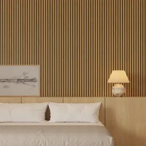 Revestimiento de pared palillería efecto 3D MDF Novo bicolor roble/negro 260x16,7cm