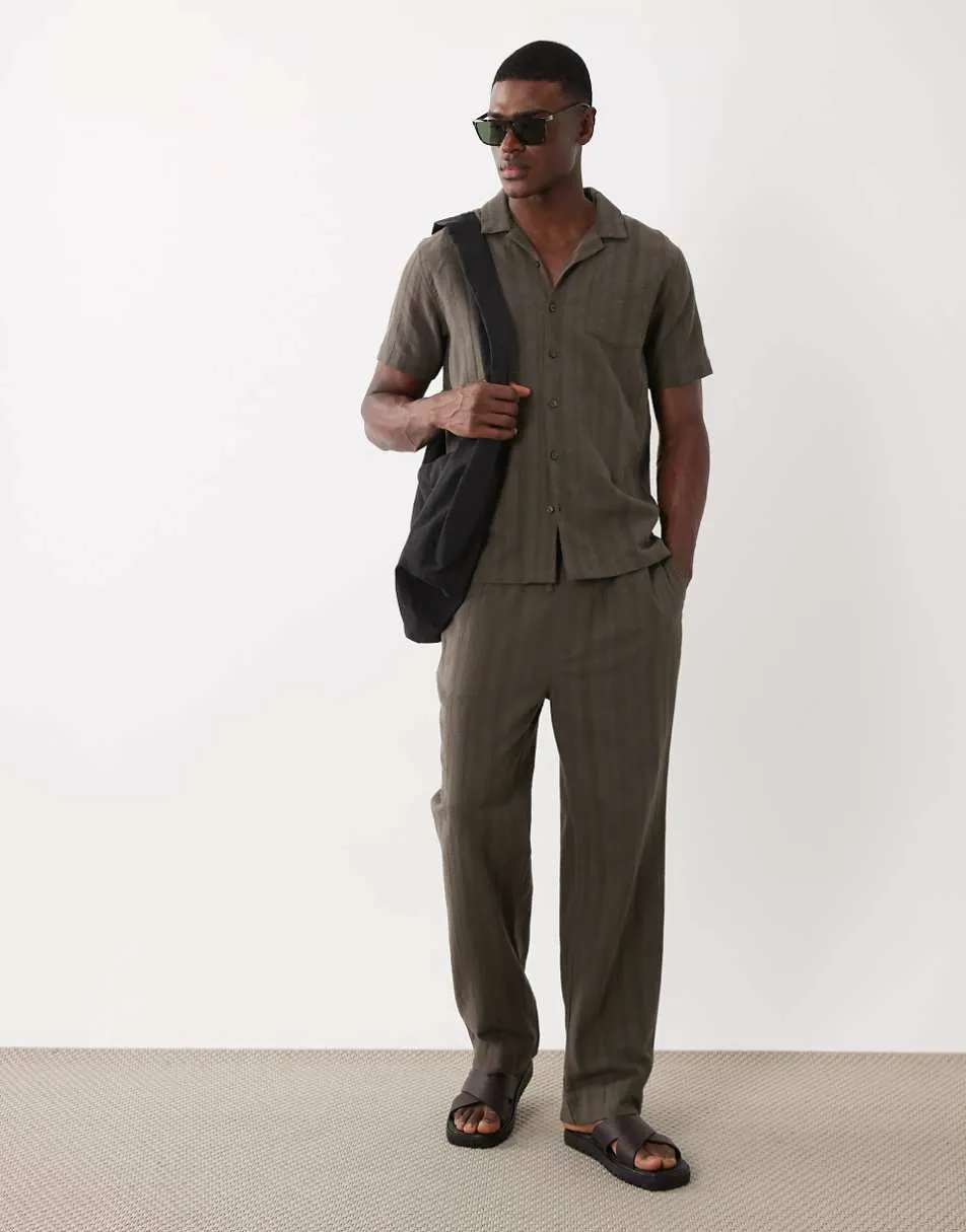 Brave Soul regular fit relaxed trousers co-ord in mushroom