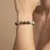 Armband in edelstaal, ronde kralen