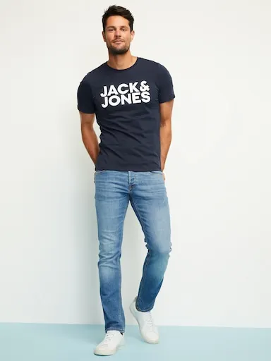 JACK AND JONES Slim Glenn Original In 815 Blue Denim Jean