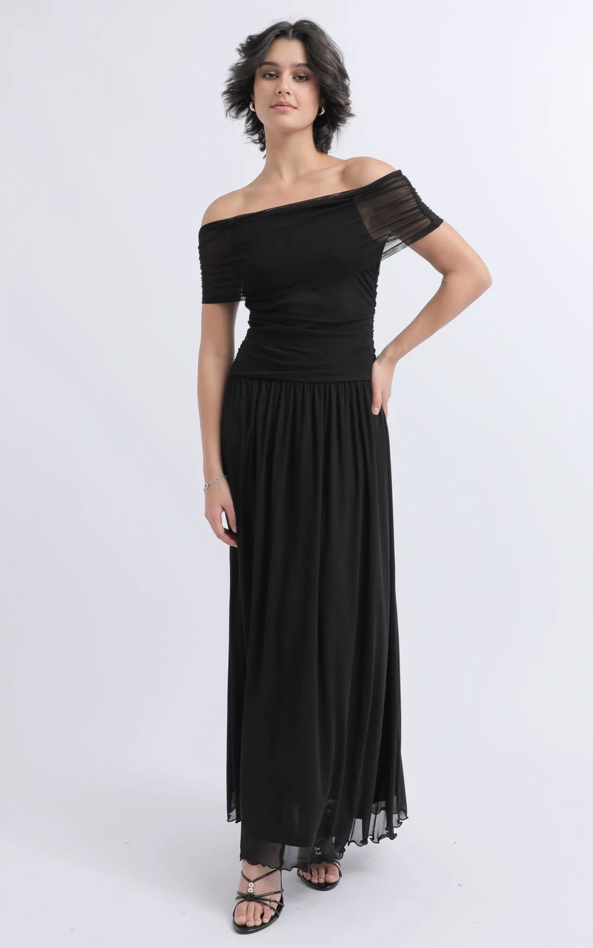 Mesh Off Shoulder Gown