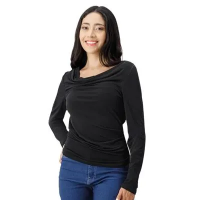 Blusa Mxstaza Mujer Fruncida Cuello Tipo Columpio