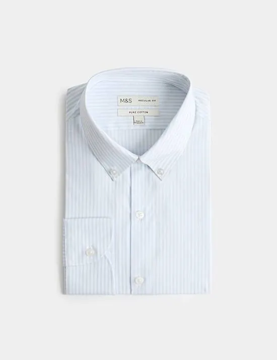 Regular Fit Pure Cotton Striped Shirt