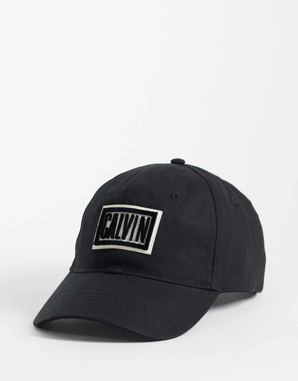 Calvin Klein cap with bold centre front logo in black