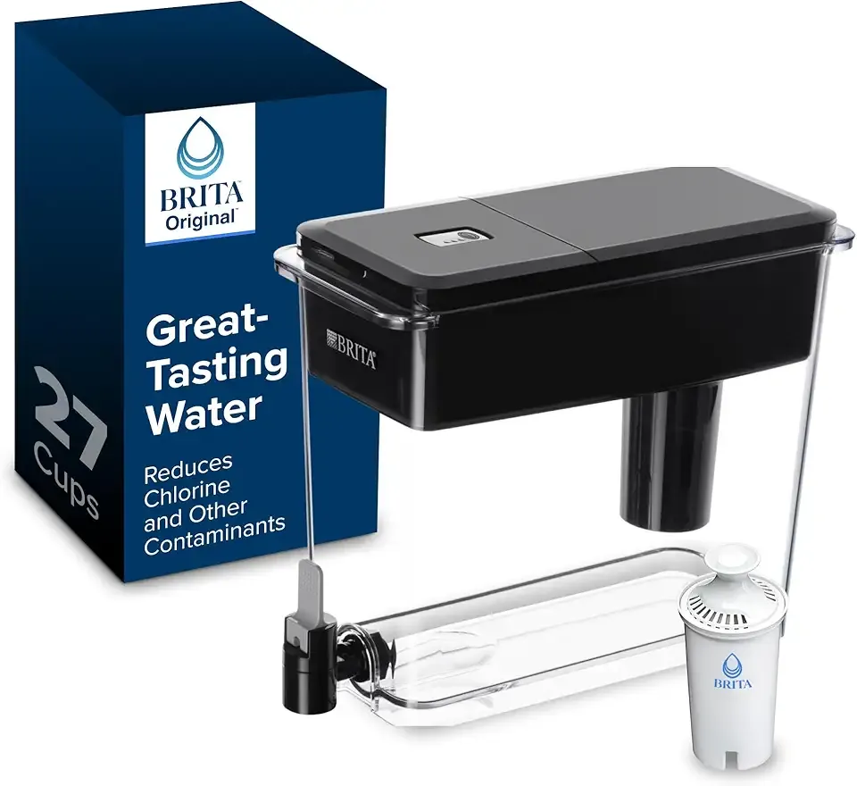 Brita UltraMax Large Water Dispenser With Standard Filter, BPA-Free, Reduces Copper, Cadmium and Mercury Impurities, Lasts 2 Months or 40 Gallons, Includes 1 Filter, Kitchen Accessories, Large 27-Cup