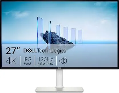 Dell 27 Plus 4K Monitor - S2725QS - 27-inch 4K (3840 x 2160) 120Hz 16:9 Display, IPS Panel, AMD FreeSync Premium, sRGB 99%, Integrated Speakers, 1500:1 Contrast Ratio, Comfortview - Ash White Dell 27 Plus 4K Monitor - S2725QS - 27-inch 4K (3840…