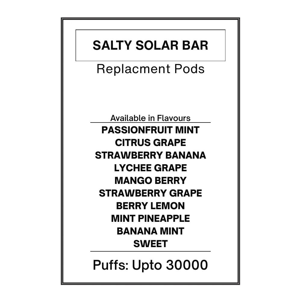 Salty Solar Bar Pre-filled Pods 28.5mg/mL