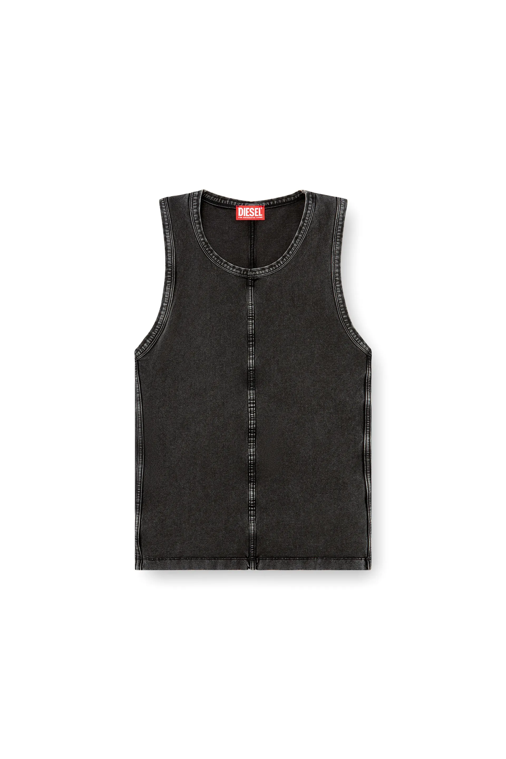 Tank top in denim-look jersey