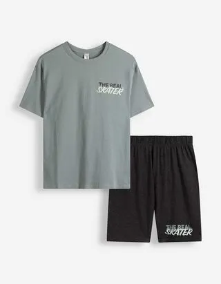 Pigiama completo (maglia + shorts) - Motivi misti - Multicolore