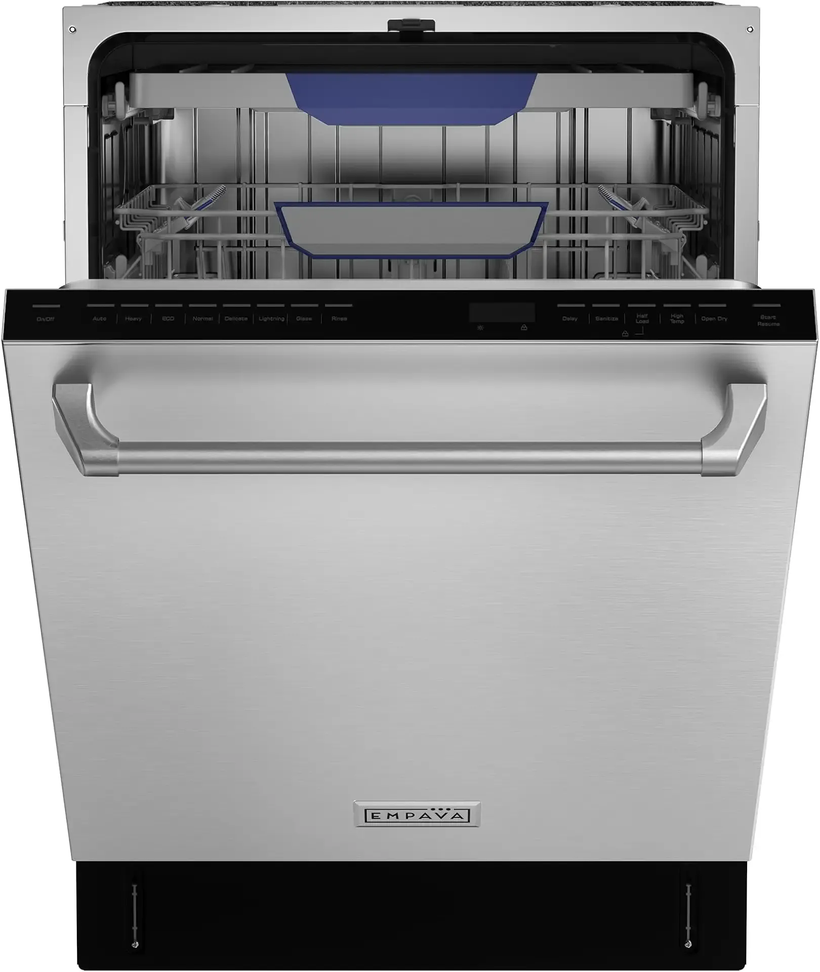 Empava 24 Inch Built-in Dishwasher, Stainless Steel Tub, 15 Place Settings, 8 Wash Cycles, 3 Racks, Dual-Dry System, Top Control, 45 dB Ultra Quiet, Energy Star & UL Certified