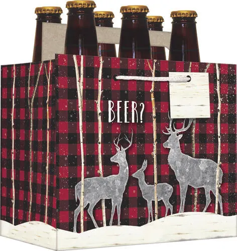 Stockings Beer Bottle Holiday Gift Bag