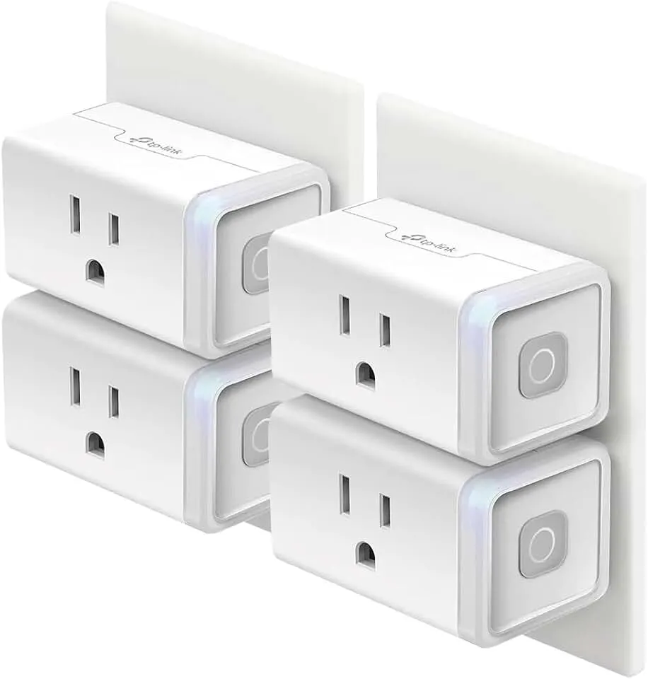 Kasa Smart Plug HS103P4, Smart Wi-Fi Outlet, Touch Actuator, Works with Alexa, Echo, Google Home, No Hub Required, 15 Amp, UL Certified, 4-Pack, White
