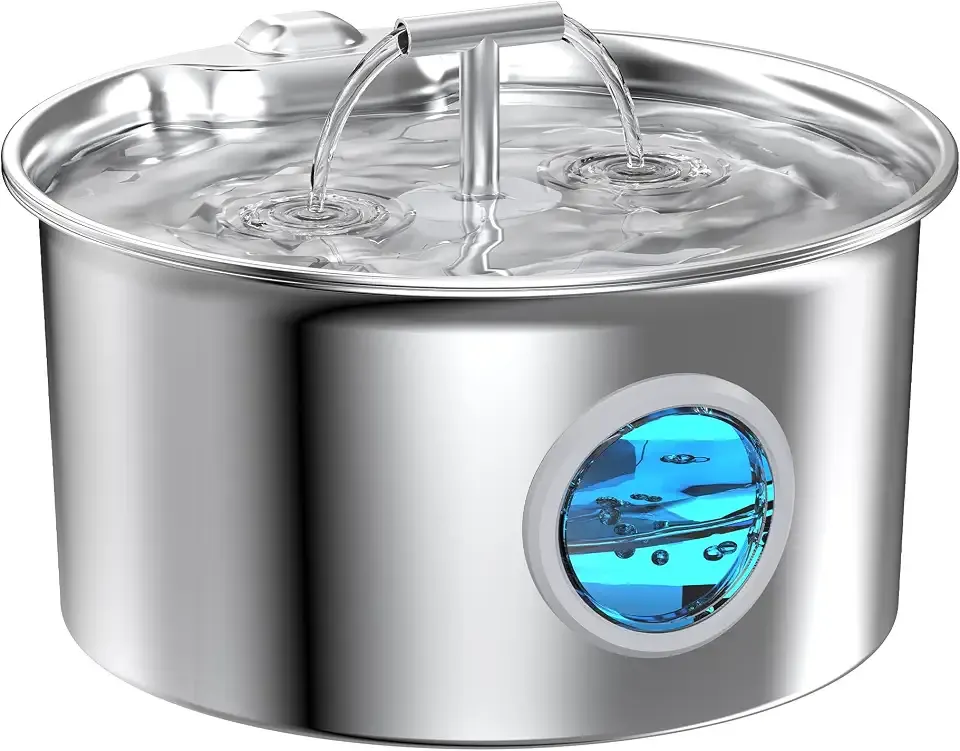Cat Water Fountain Stainless Steel: 2.6L/88oz Cat Drinking Fountain