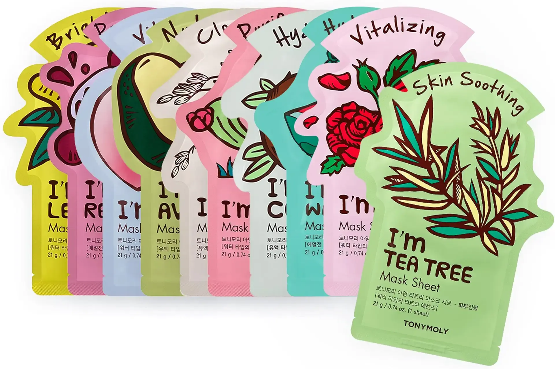 TONYMOLY I’m Real Sheet Mask Gift Set, Korean Skincare Face Masks for Hydrating & Soothing Skin, Birthday & Valentine’s Day Gifts for Women
