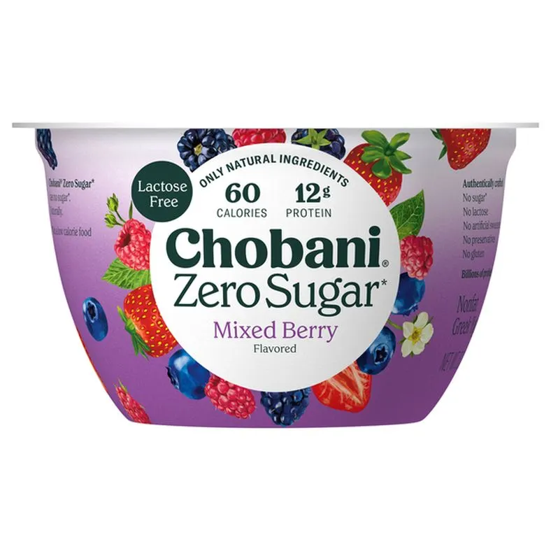 Chobani Zero Sugar Nonfat Mixed Berry Flavored Greek Yogurt