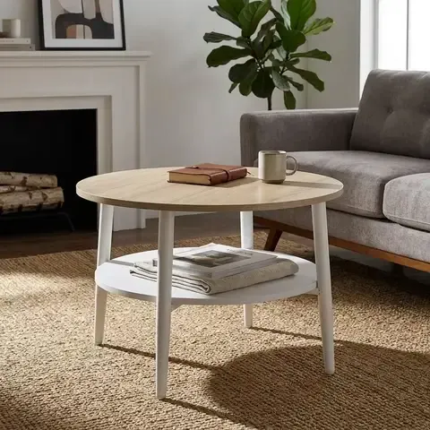Mesa de Centro Jamie Café/Blanco 60x60x45 cm