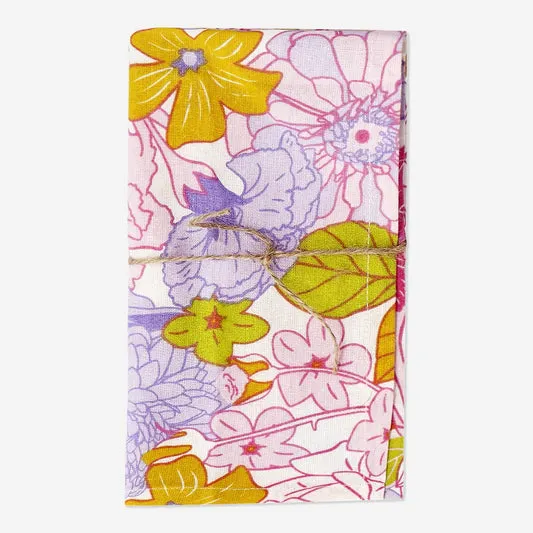 Cotton napkins with large flower ...