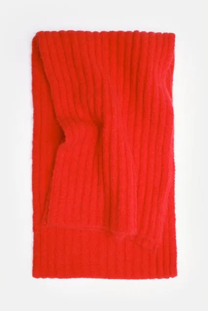 Sjaal met brede ribstructuur wolmix