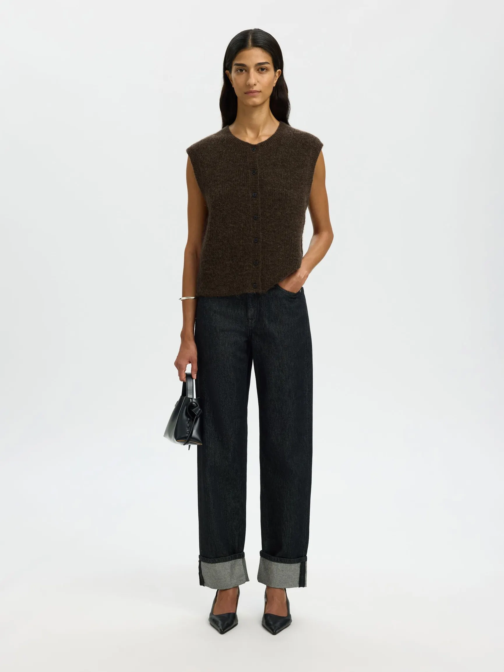 ULLBLANDING STRIKKET VEST